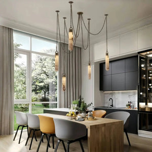 Alabaster Flint 1/2/3/5/7/9/12/15 - Light LED Multi - Drop Pendant - Arialamps