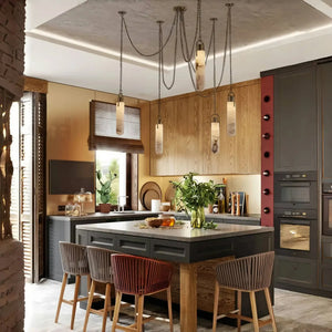 Alabaster Flint 1/2/3/5/7/9/12/15 - Light LED Multi - Drop Pendant - Arialamps