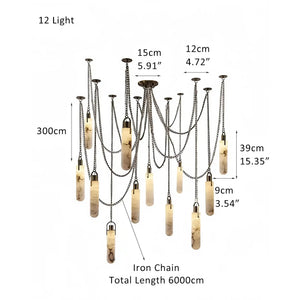 Alabaster Flint 1/2/3/5/7/9/12/15 - Light LED Multi - Drop Pendant - Arialamps