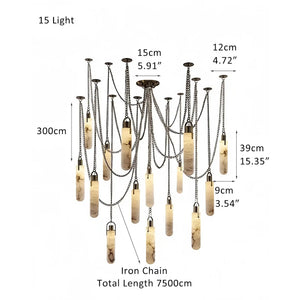 Alabaster Flint 1/2/3/5/7/9/12/15 - Light LED Multi - Drop Pendant - Arialamps