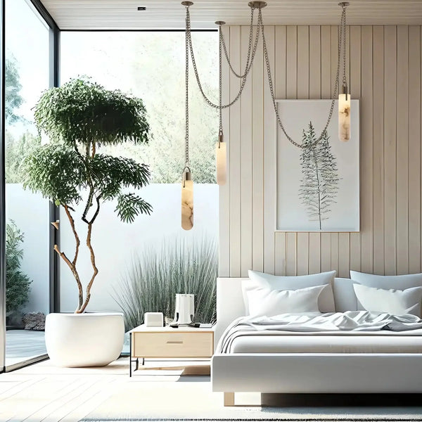 Alabaster Flint 1/2/3/5/7/9/12/15 - Light LED Multi - Drop Pendant - Arialamps