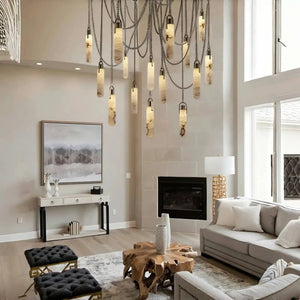 Alabaster Flint 1/2/3/5/7/9/12/15 - Light LED Multi - Drop Pendant - Arialamps