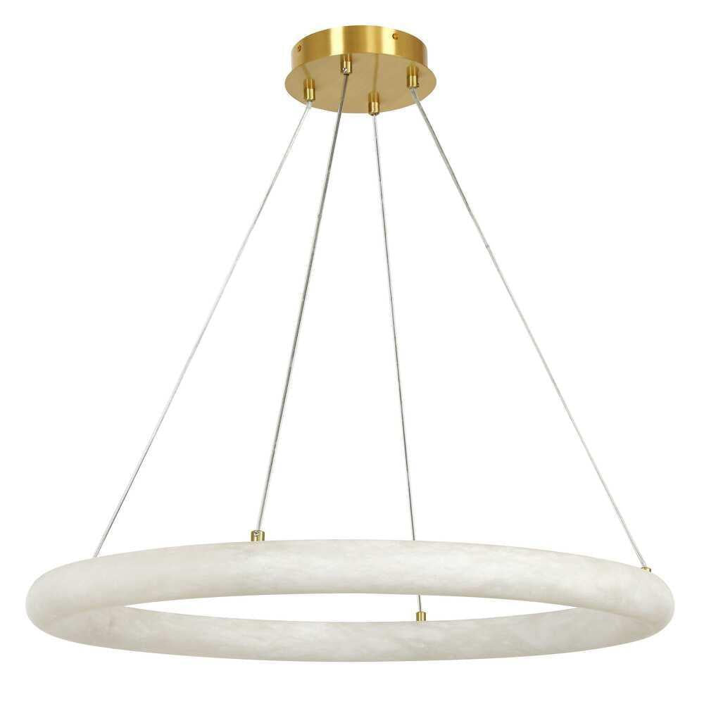 Alabaster Globle Round Chandelier-D 48"-Arialamps