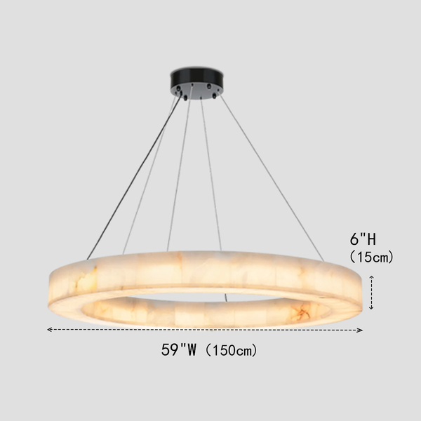 Alabaster Halo Ring Chandelier-chandeliers for dining room,chandeliers for stairways,chandeliers for foyer,chandeliers for bedrooms,chandeliers for kitchen,chandeliers for living room-Arialamps