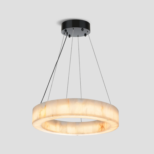 Alabaster Halo Ring Chandelier-chandeliers for dining room,chandeliers for stairways,chandeliers for foyer,chandeliers for bedrooms,chandeliers for kitchen,chandeliers for living room-32"W-Arialamps