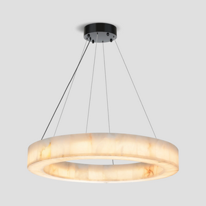 Alabaster Halo Ring Chandelier-chandeliers for dining room,chandeliers for stairways,chandeliers for foyer,chandeliers for bedrooms,chandeliers for kitchen,chandeliers for living room-45"W-Arialamps