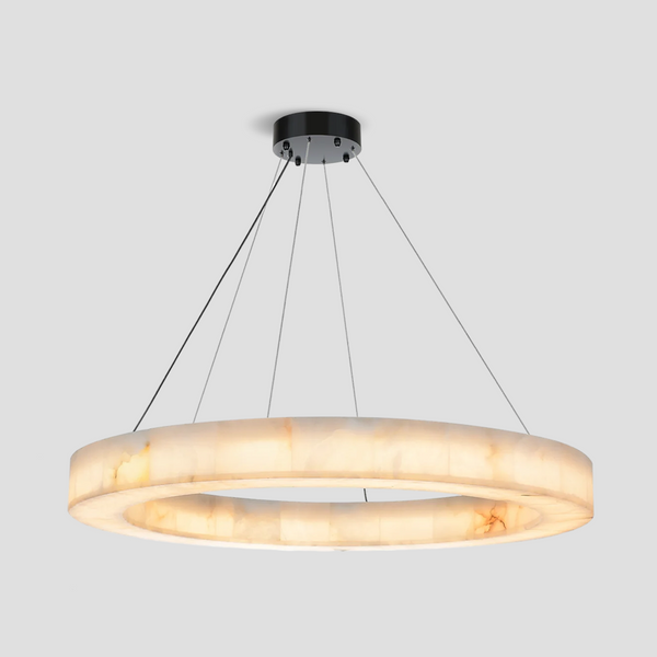 Alabaster Halo Ring Chandelier-chandeliers for dining room,chandeliers for stairways,chandeliers for foyer,chandeliers for bedrooms,chandeliers for kitchen,chandeliers for living room-59"W-Arialamps
