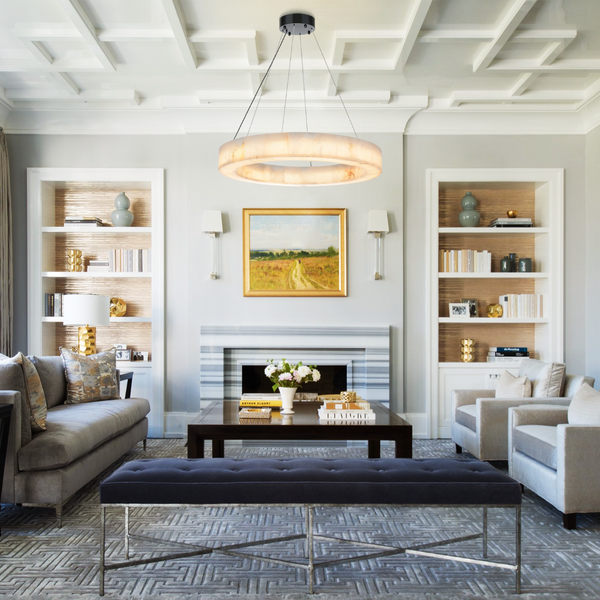 Alabaster Halo Ring Chandelier-chandeliers for dining room,chandeliers for stairways,chandeliers for foyer,chandeliers for bedrooms,chandeliers for kitchen,chandeliers for living room-Arialamps