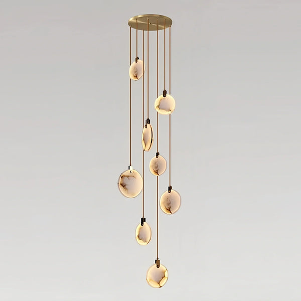 Alabaster Long Staircase Chandelier 5 styles-NORMAL-Arialamps