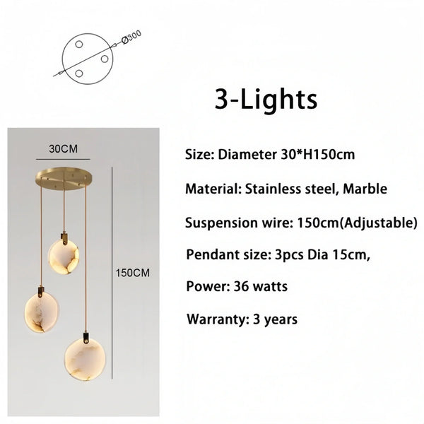 Alabaster Long Staircase Chandelier 5 styles-NORMAL-Arialamps