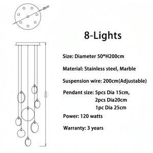 Alabaster Long Staircase Chandelier 5 styles-NORMAL-Arialamps