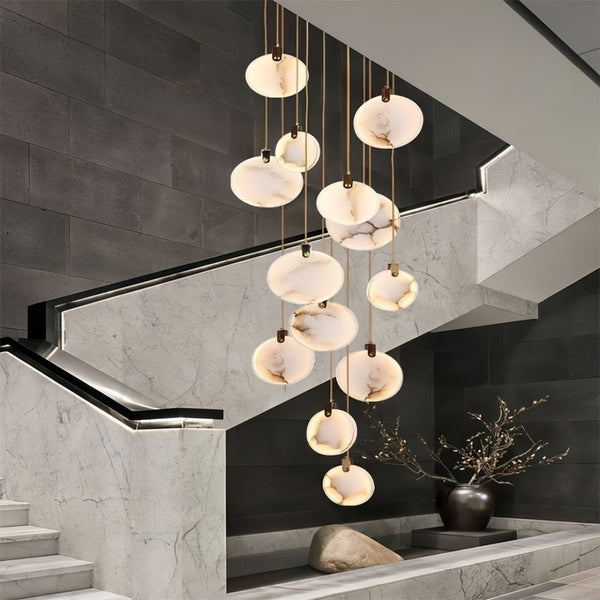 Alabaster Long Staircase Chandelier 5 styles-NORMAL-Arialamps