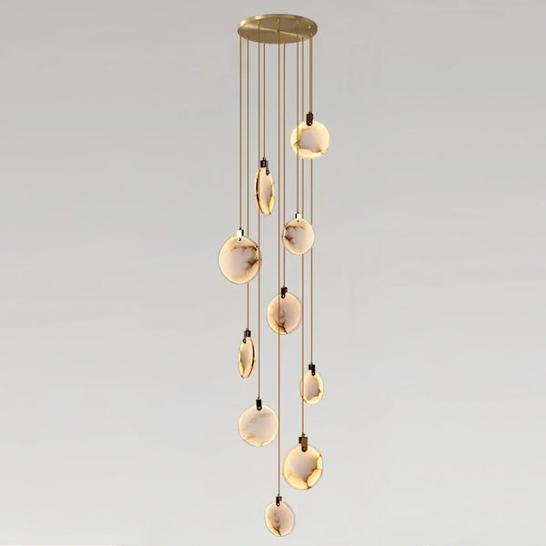 Alabaster Long Staircase Chandelier 5 styles-NORMAL-Arialamps
