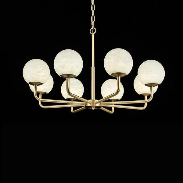 Alabaster Modern Global Dining Chandelier-8 Lights-Arialamps