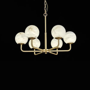 Alabaster Modern Global Dining Chandelier-6 Lights-Arialamps