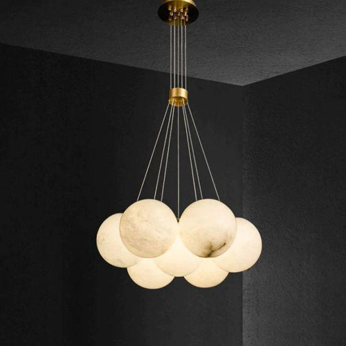 Alabaster Multi-lights Ceiling Pendant-Pendant for living room,Pendant for kitchen,Pendant for bathrooms,Pendant for bedrooms,Pendant for foyer,Pendant for stairways,Pendant for dining room-7 Light-Arialamps