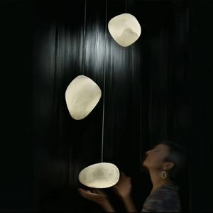 Alabaster Natural Stone Pendant-Pendant for living room,Pendant for kitchen,Pendant for bathrooms,Pendant for bedrooms,Pendant for foyer,Pendant for stairways,Pendant for dining room-5.9"D-Arialamps