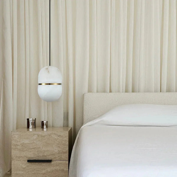 Alabaster Oval Pendant 5.9" D 7.1" D - Arialamps