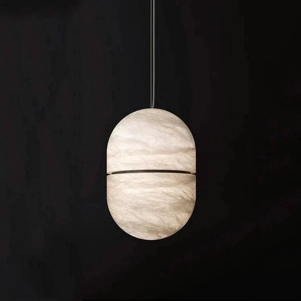 Alabaster Oval Pendant 5.9" D 7.1" D - Arialamps