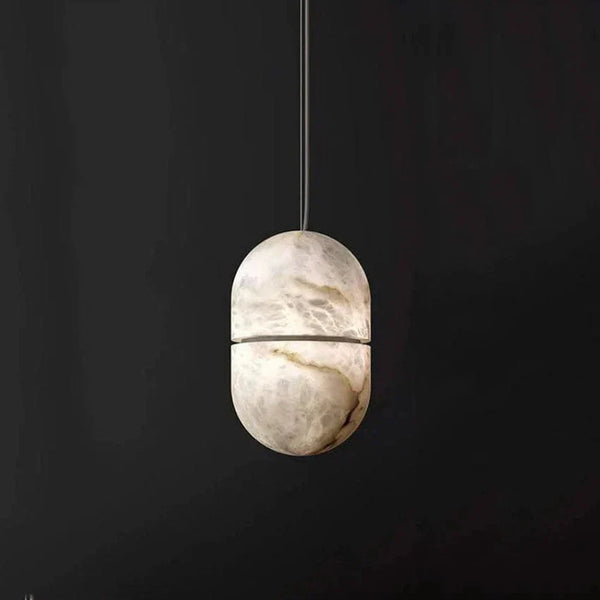 Alabaster Oval Pendant 5.9" D 7.1" D - Arialamps