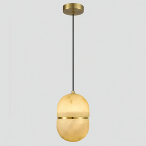 Alabaster Oval Pendant 5.9" D 7.1" D - Arialamps