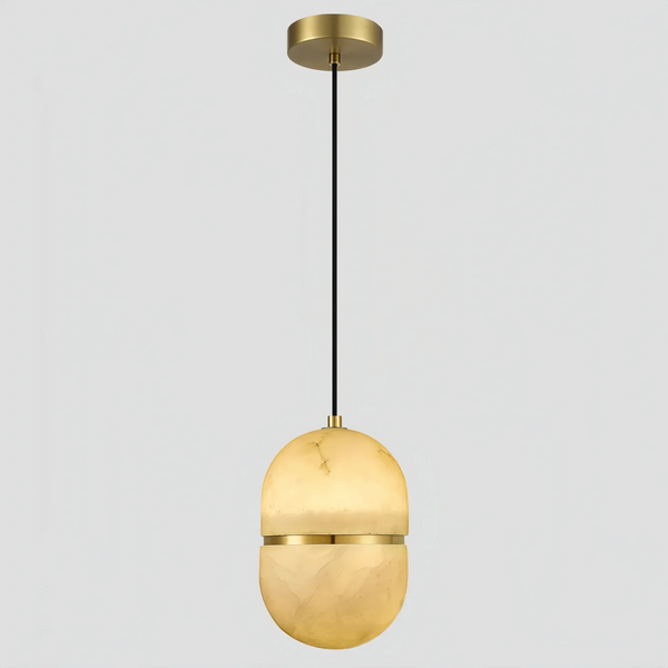 Alabaster Oval Pendant 5.9" D 7.1" D - Arialamps