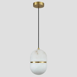 Alabaster Oval Pendant 5.9" D 7.1" D - Arialamps