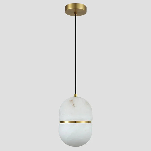 Alabaster Oval Pendant 5.9" D 7.1" D - Arialamps