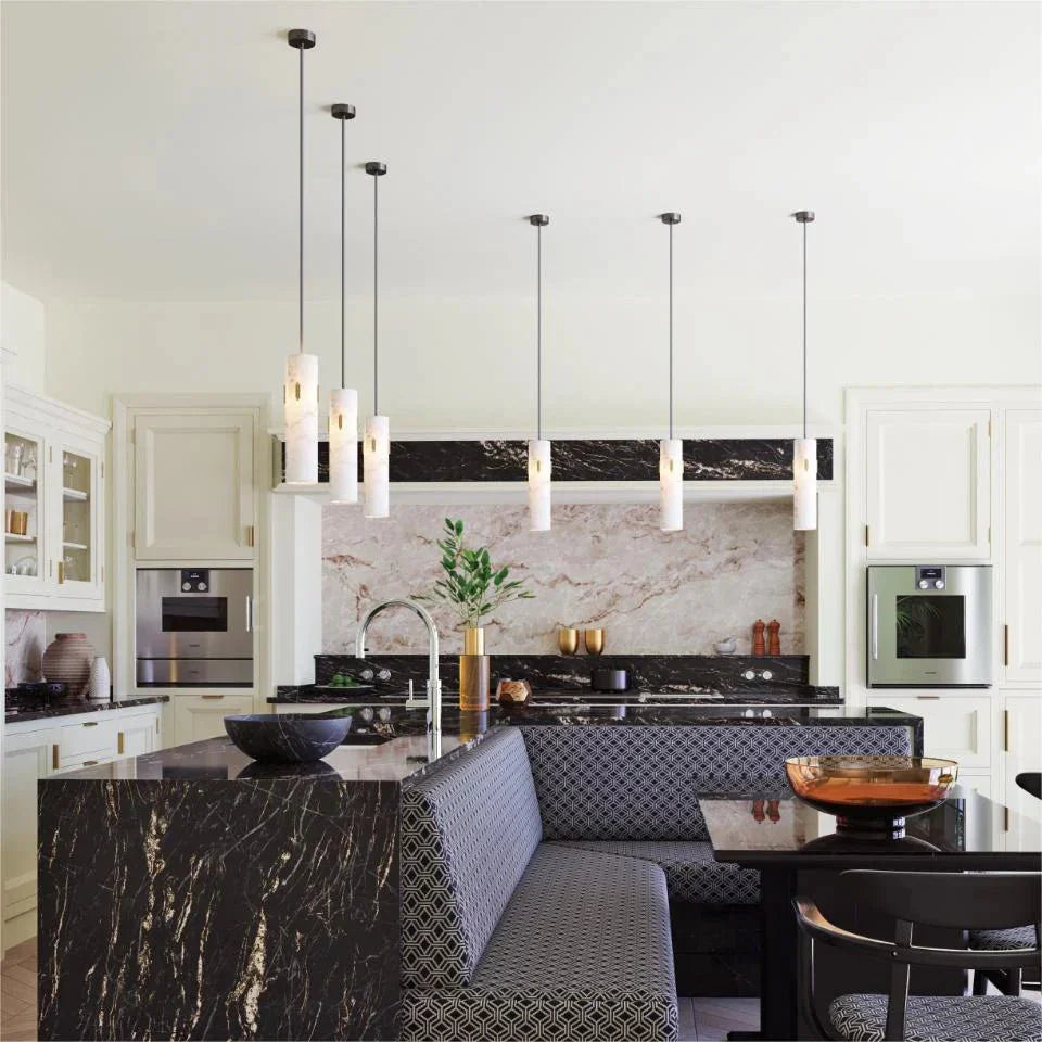 Alabaster Pendant Light with Deco - Arialamps