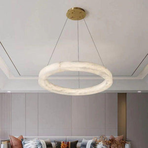 Alabaster Round Modern Pendant-Pendant for living room,Pendant for kitchen,Pendant for bathrooms,Pendant for bedrooms,Pendant for foyer,Pendant for stairways,Pendant for dining room-19.7" D-Arialamps