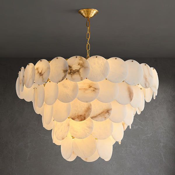 Alabaster Shell Brass Chandelier with 2/3/4/5/6 layer-Arialamps