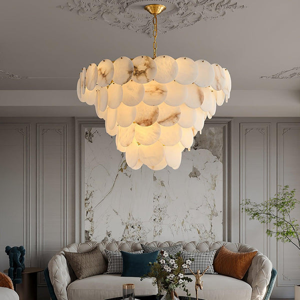 Alabaster Shell Brass Chandelier with 2/3/4/5/6 layer-Arialamps