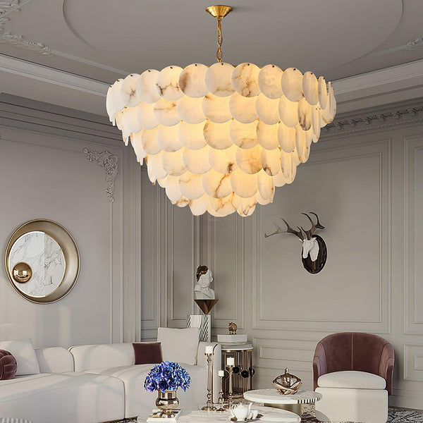 Alabaster Shell Brass Chandelier with 2/3/4/5/6 layer-Arialamps