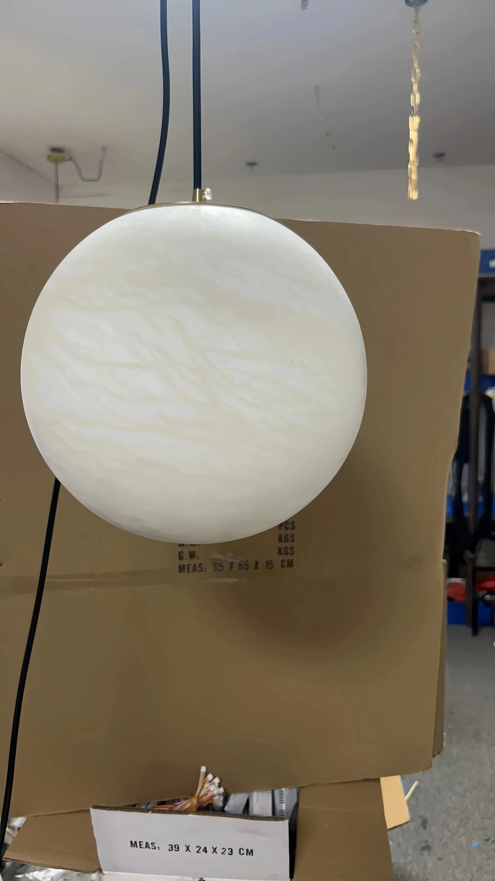Alabaster Spherical Pendant Light - Arialamps