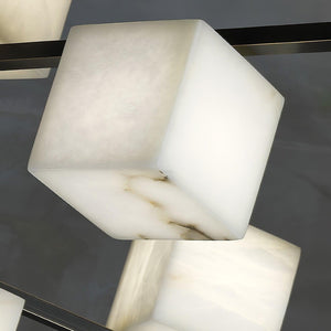 Alabaster Square Box Chandelier with 4/5/6/8/9 heads-Arialamps