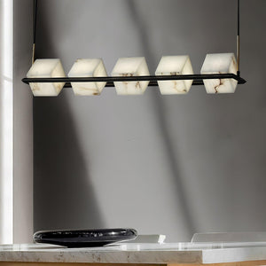 Alabaster Square Box Chandelier with 4/5/6/8/9 heads-Arialamps