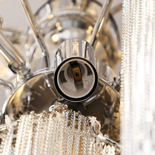 Alana Aluminum Chain Tassel Long Branch Chandelier Light 35"