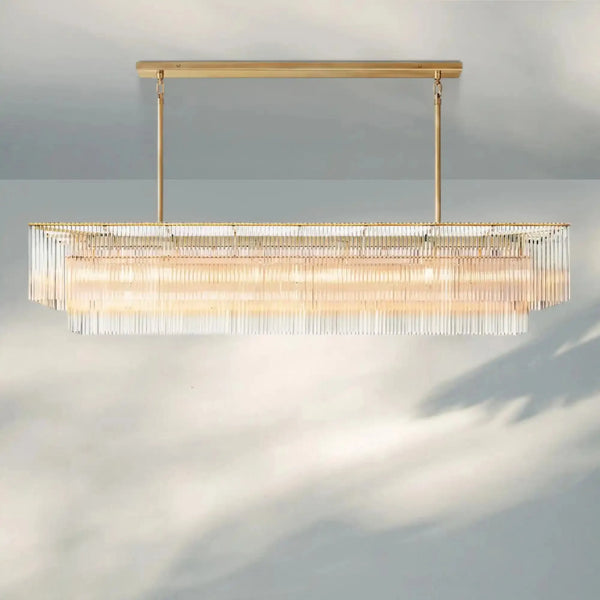 Amadeon Rectangular Chandelier 54‘’ 72‘’-72''-Brass-