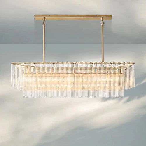 Amadeon Rectangular Chandelier 54‘’ 72‘’-54''-Brass-