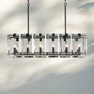 Amaye Rectangular Chandelier 12/16 Light-12 Light-Bronze-