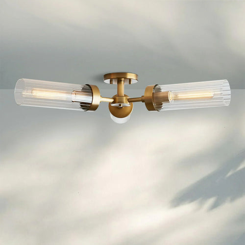 Andreas 3-Light Flushmount-Brass-