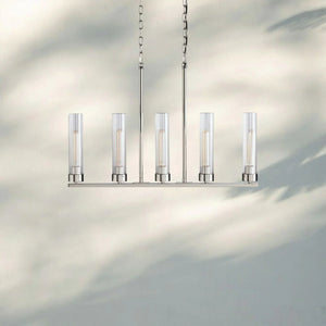 Andreass Linear Chandelier 5/7/8 Light-5-Light-Nickel-