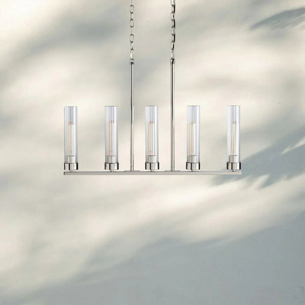 Andreass Linear Chandelier 5/7/8 Light-5-Light-Nickel-