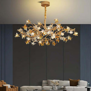 Aosta Brass Branch Chandelier-chandeliers for dining room,chandeliers for stairways,chandeliers for foyer,chandeliers for bedrooms,chandeliers for kitchen,chandeliers for living room-Arialamps