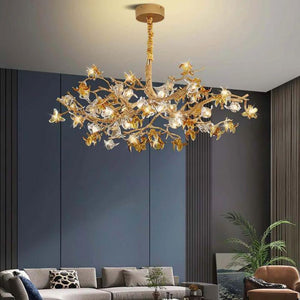 Aosta Brass Branch Chandelier-chandeliers for dining room,chandeliers for stairways,chandeliers for foyer,chandeliers for bedrooms,chandeliers for kitchen,chandeliers for living room-Arialamps