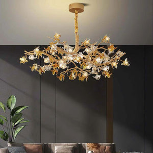 Aosta Brass Branch Chandelier-chandeliers for dining room,chandeliers for stairways,chandeliers for foyer,chandeliers for bedrooms,chandeliers for kitchen,chandeliers for living room-Arialamps