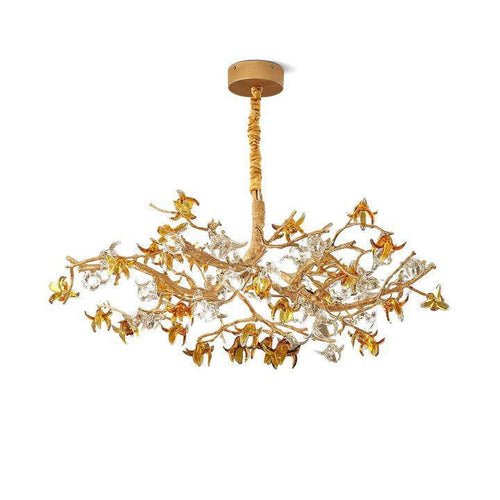 Aosta Brass Branch Chandelier-chandeliers for dining room,chandeliers for stairways,chandeliers for foyer,chandeliers for bedrooms,chandeliers for kitchen,chandeliers for living room-Dia 23.6″(60cm) x H 16.5″(42cm)-Arialamps