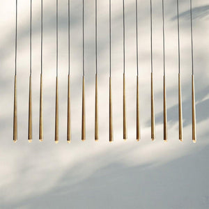 Aquitain Modern Linear Chandelier 60", 72"-60"-Lacquered Burnished Brass-