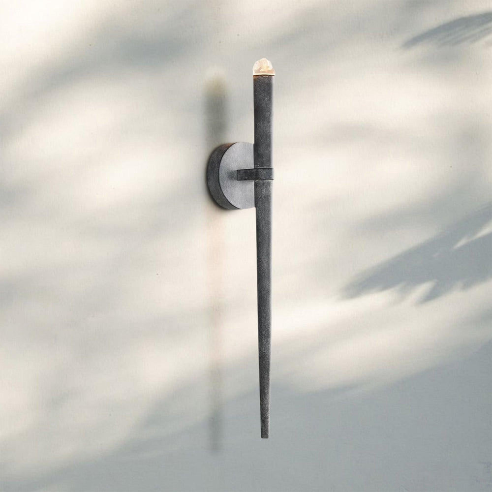 Aquitain Torch Wall Sconce-Brass-