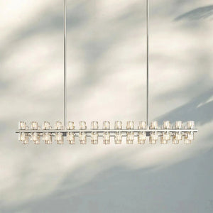 Arcachan Crystal Rectangular Chandelier 54'' 72"-54''-Polished Nickel-